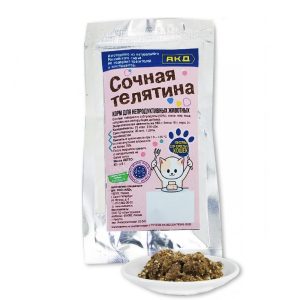 Консервы мясные для кошек "Сочная телятина", 85 гр.