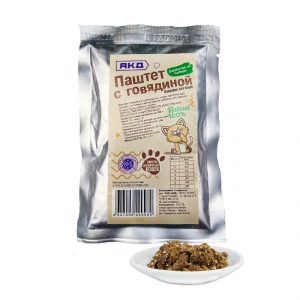 Консервы мясные для кошек "Паштет с говядиной", 85 гр.